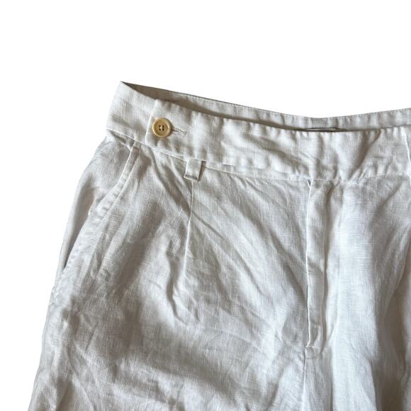 Madewell Harlow Wide-Leg Pants 100% Linen White Women's Size 8 - Picture 6 of 8